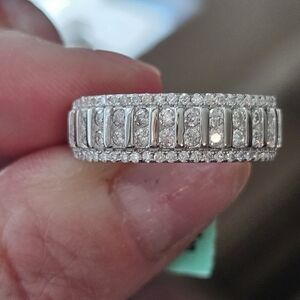 Moissanite 925 Sterling Silver  Band Ring - 1.1ct (VVS) SIZE 8